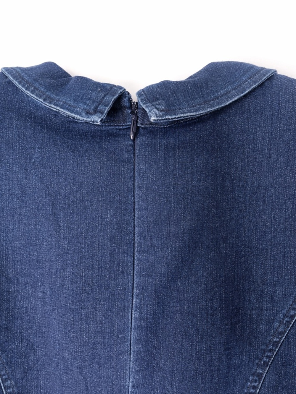 Indigo Denim Maxi Dress w/ Gold Buttons | Tailored Fit | Chic Luxe - Picture 11 of 16